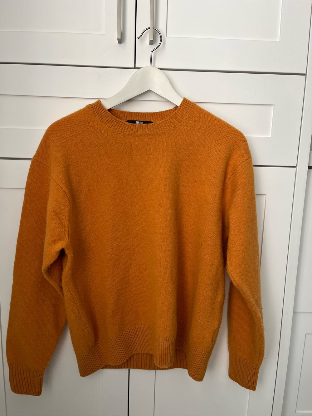Uniqlo 100% Wool Orange Knit Sweater